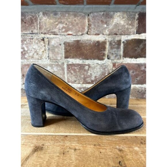 Coach Women's Naomi Gray Suede Pumps Stacked Block Heel Round Toe Size 9 - Picture 7 of 12